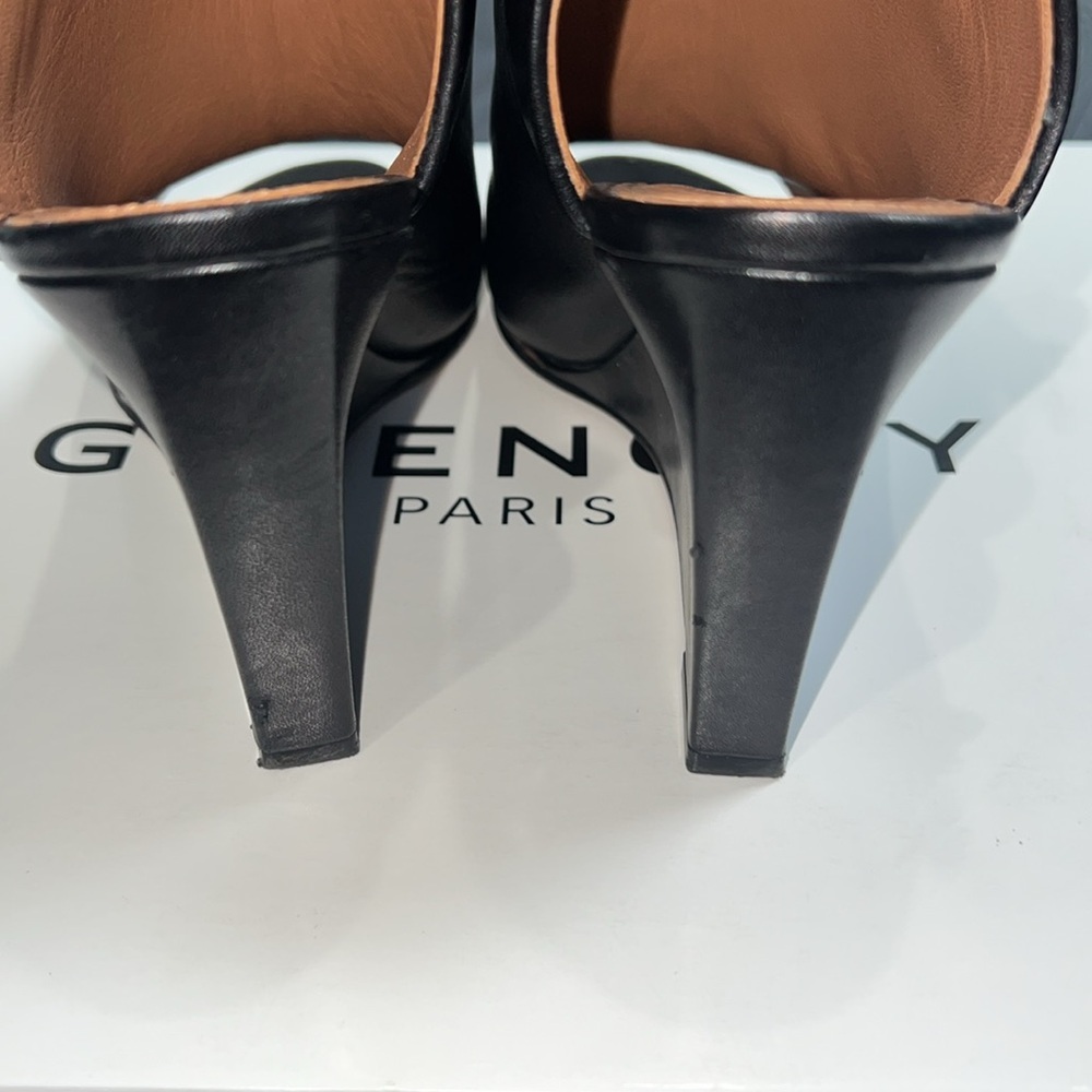 Givenchy Black Leather Wedge Sandals - Picture 4 of 10